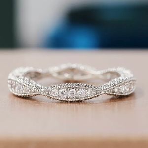 925 Sterling Silver Twisted Eternity Band